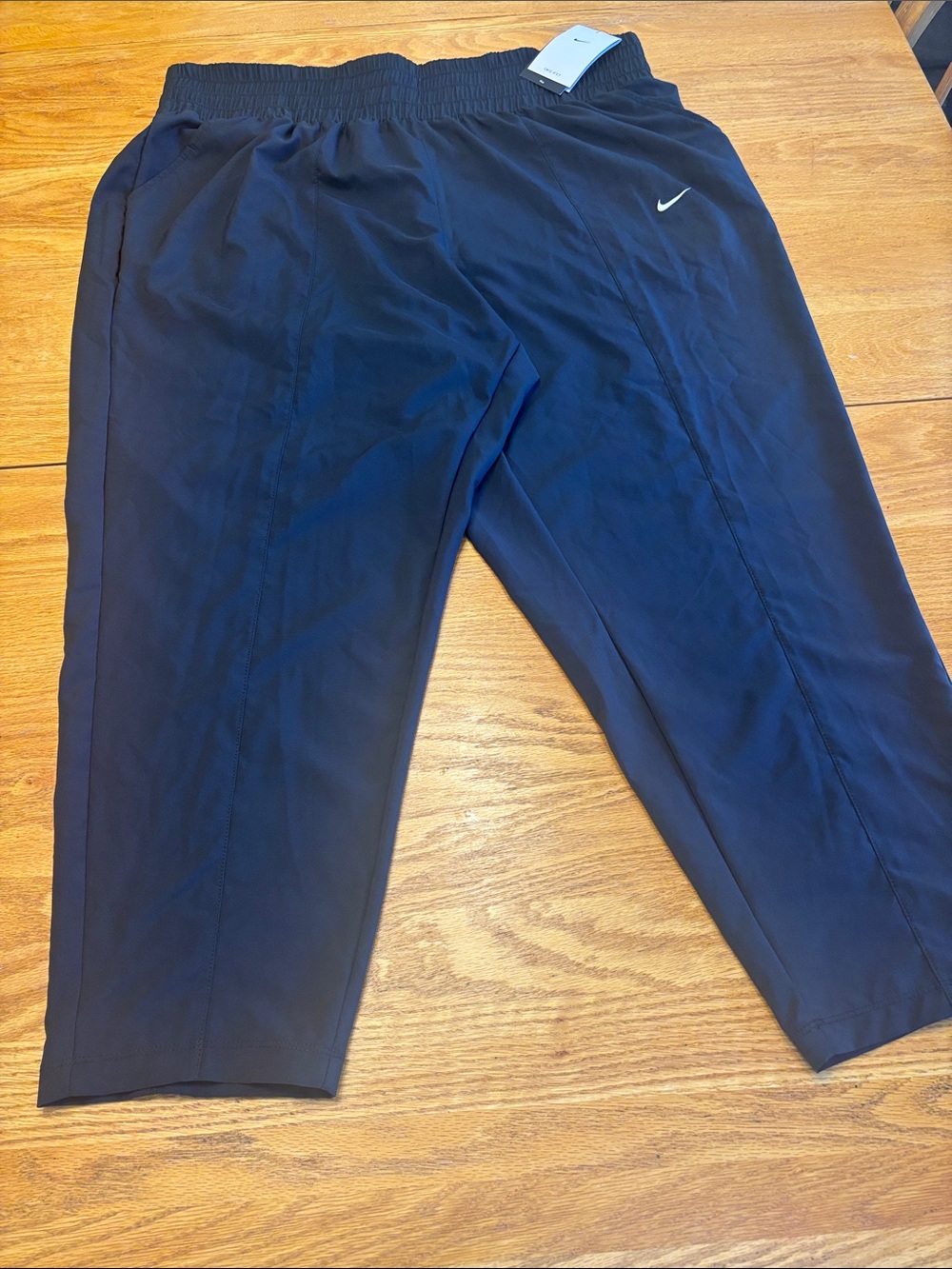 Women’s two piece Nike White Cropped Logo Sweatshirt with Black Nike Track Pants - Picture 8 of 10